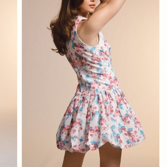 Shoshanna- NWT Multicolored Floral Sleeveless Bubble Mini Dress - Picture 3 of 6
